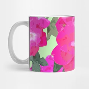 Soft Wild Roses on Pale Green Mug